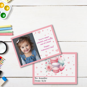 Cute Pink Hearts with Photo Mini Valentine’s Day Note Card