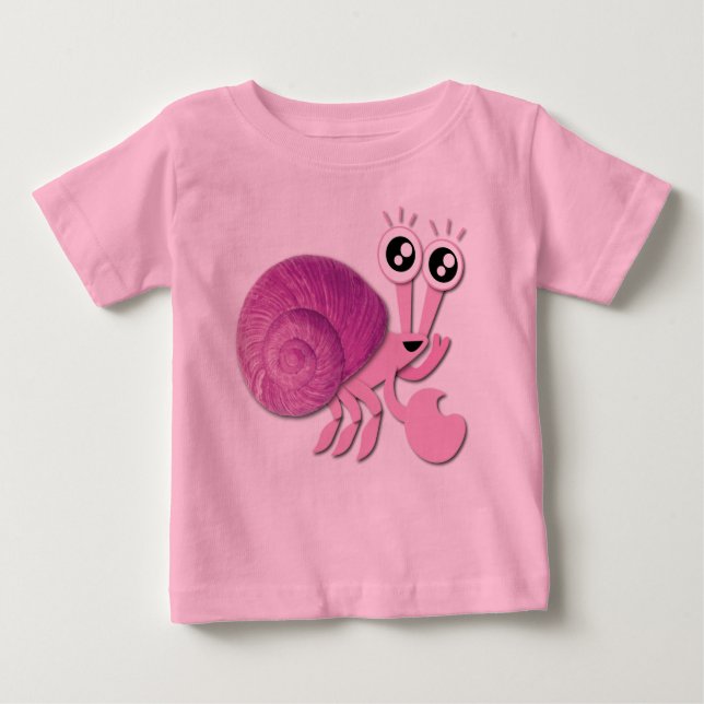 Cute Pink Hermit Crab Baby T-Shirt (Front)