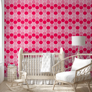 Cute Pink Hexagonal Pattern Wallpaper