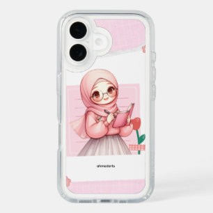 Cute Pink Hijabi Girl with Book Phone Case