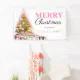 Cute Pink Holiday Tree Merry Christmas Party Banner | Zazzle