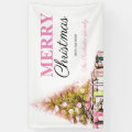 Cute Pink Holiday Tree Merry Christmas Party Banner | Zazzle