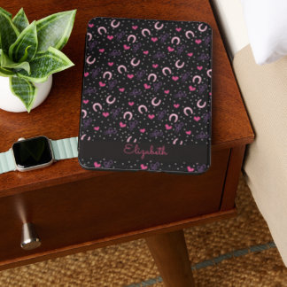 Cute Pink Horseshoe Hearts Name Kindle Cover