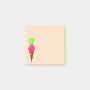 Cute pink ice-cream art stationery post-it notes
