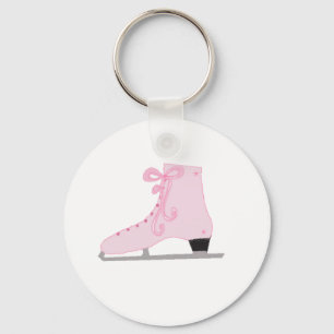 Cute Pink Ice Skate Keychain