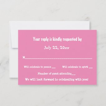Cute Pink Illustration Baby Shower RSVP Card | Zazzle