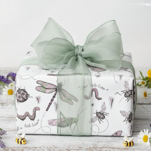 Cute Pink Insect Baby Wrapping Paper