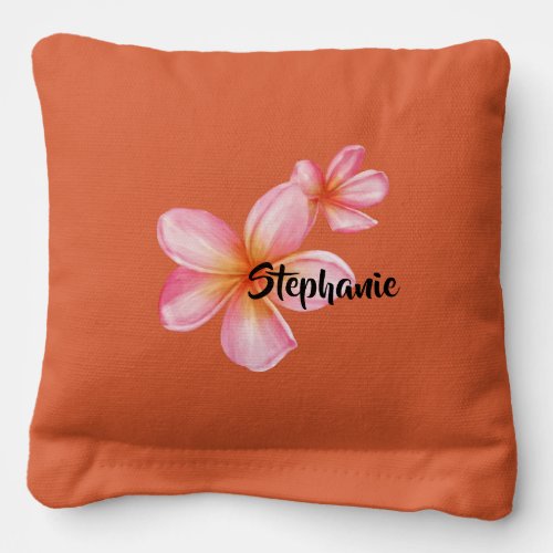 Cute Pink Kath Golap Floral Design Cornhole Bags