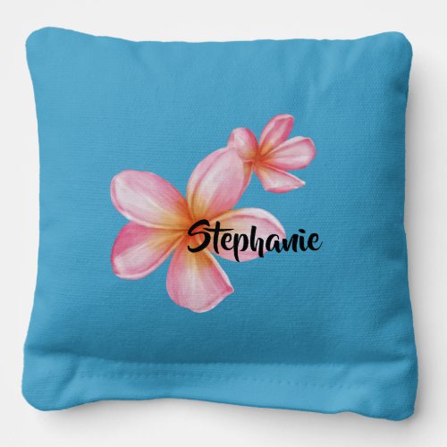 Cute Pink Kath Golap Floral Design Cornhole Bags