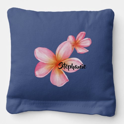 Cute Pink Kath Golap Floral Design Cornhole Bags