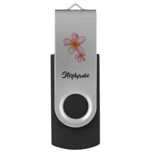 Cute Pink Kath Golap Floral Design Flash Drive