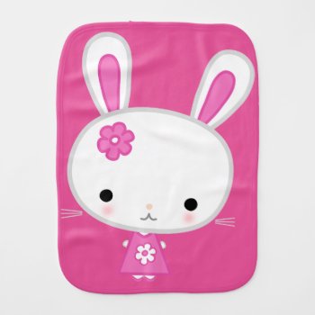 Cute Pink Kawaii Bunny Burb Cloth For Girls by online_store at Zazzle