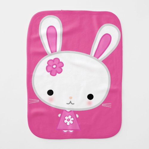 Cute Pink Kawaii Bunny Burb Cloth For Girls