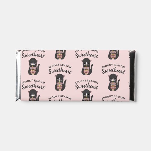 Cute Pink Kawaii Cat Spooky Season Sweetheart Hershey Bar Favors