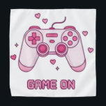 Cute Pink Kawaii Game Controller with Hearts Bandana<br><div class="desc">Level up your style with this adorable pink gaming controller design. Featuring cute hearts and a "Game On" vibe,  it's the perfect aesthetic for gamer girls and Twitch streamers.</div>