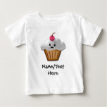 Cute Pink Kawaii Happy Face Cupcake Girls Baby T-Shirt