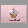 Cute Pink Kawaii Happy Face Cupcake Girls Cloth Placemat