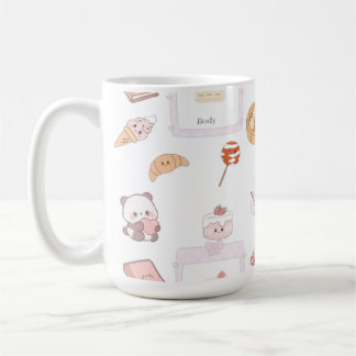 Cute Pink Kawaii Sweet Treats Dessert Design Coffee Mug