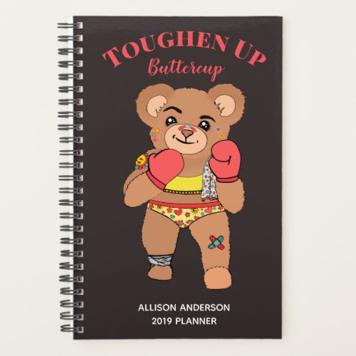 Cute Pink Kawaii Teddy Bear Inspirational Quote Planner