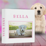 Cute Pink Keepsake Pet Dog Photo Album Binder<br><div class="desc">Cute Pink Memory Keepsake Pet Dog Photo Album Binder. The binder has a photo of a pet and the pet`s name in pink on a white background. Personalize with your dog or any other pet photo and your dog or pet name and change or erase the name on the spine....</div>