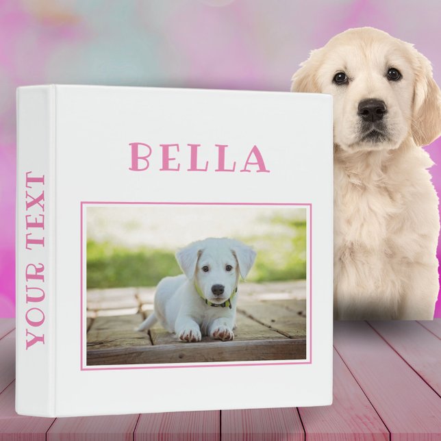 Cute Pink Keepsake Pet Dog Photo Album Binder (Creator Uploaded)