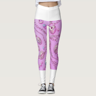 Cute Pink Key Necklace Leggings 🔑💖