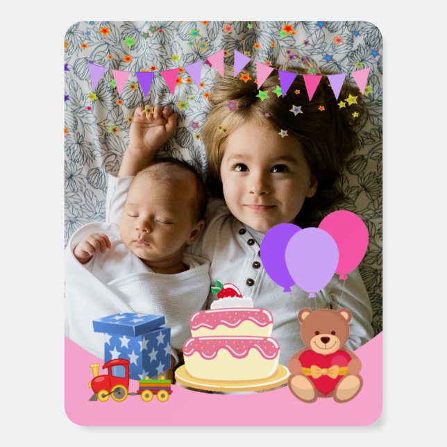 Cute Pink Kids Toys Birthday Celebration Photo Foam Board (Front)