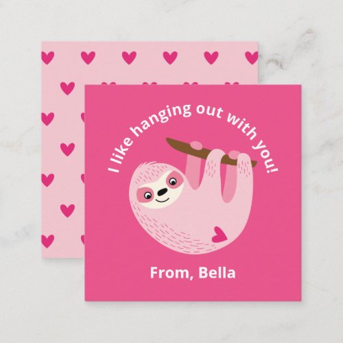 Cute Pink Kids Valentine  Note Card
