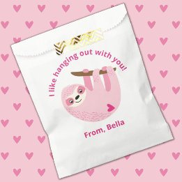 Cute Pink Kids Valentine School Classroom Favor Bag