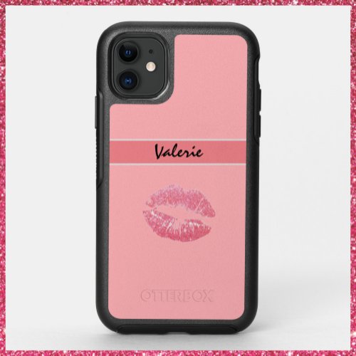 Cute Pink Kiss Lipstick OtterBox Symmetry iPhone 11 Case