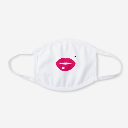 Cute pink kissing lips face mask