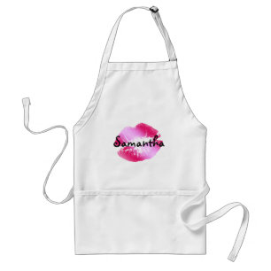 Cute Pink Kissy lips Adult Apron