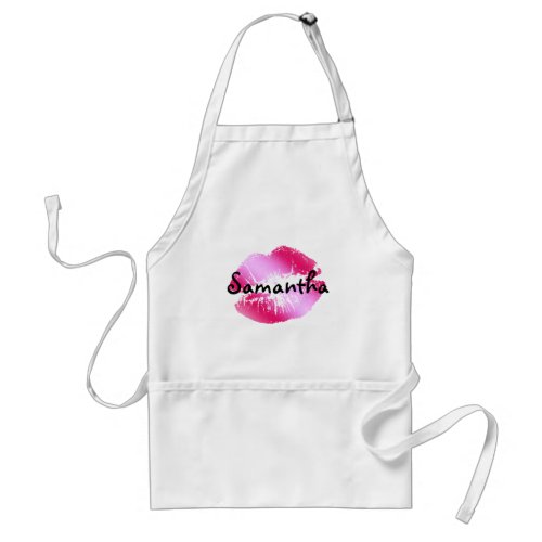 Cute Pink Kissy lips Adult Apron