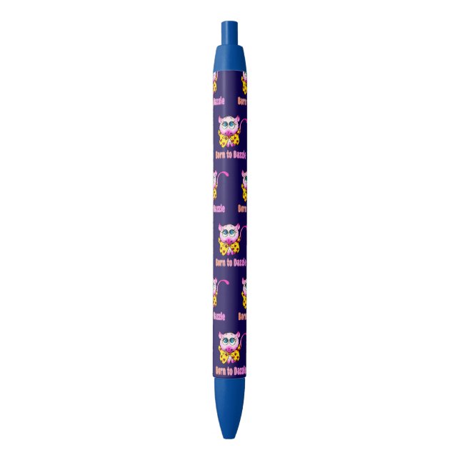 Cute Pink Kitty - Born to Dazzle Art Pen (Front Vertical)