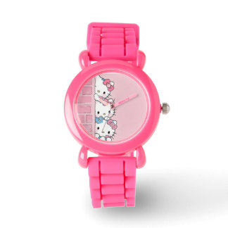 Cute Pink Kitty Cat Watch for kids