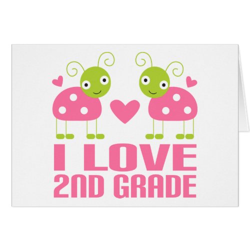 Cute Pink Ladybug I Love 2nd Grade Gift