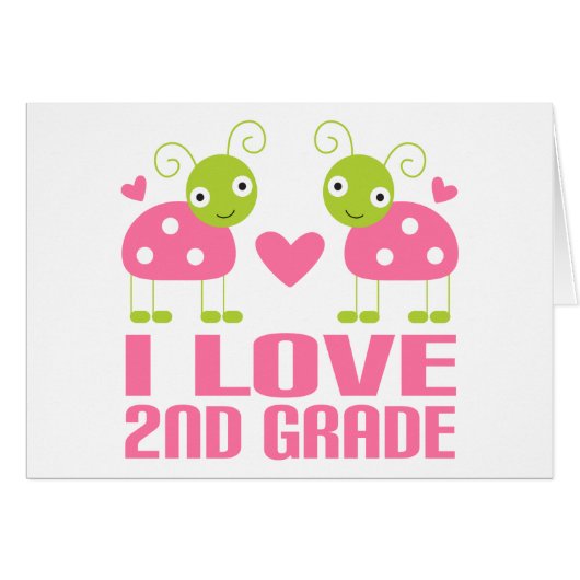 Cute Pink Ladybug I Love 2nd Grade Gift (Front Horizontal)