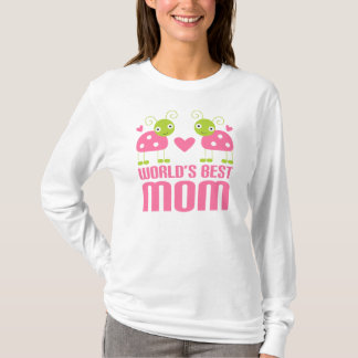 Cute Pink Ladybug on World's Best Mom Gift T-Shirt