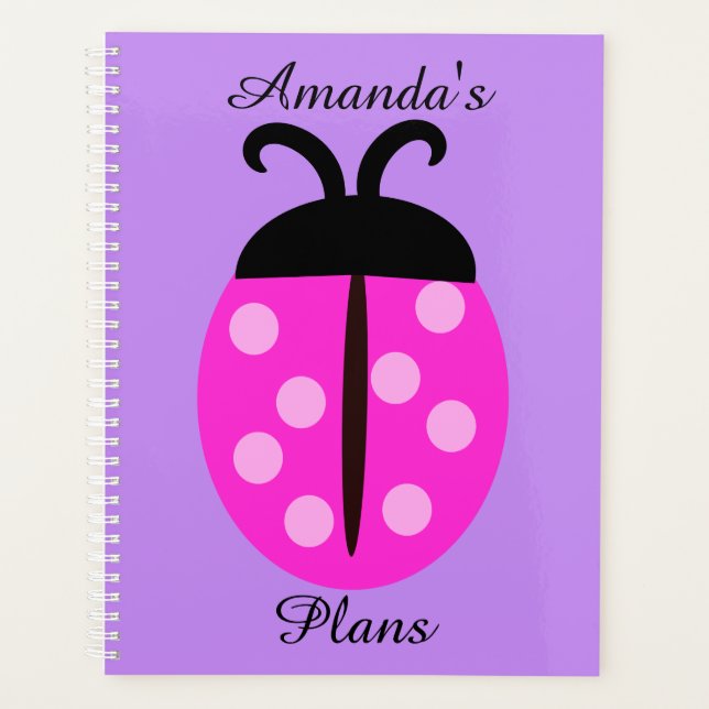 Cute Pink Ladybug Planner (Front)