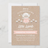 Cute Pink Lamb Baby Girl Shower Invitation (Front)