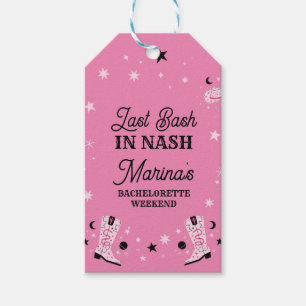 Cute Pink Last Bash in Nash Nashville Bachelorette Gift Tags
