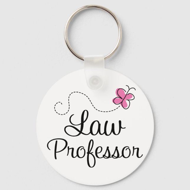 Cute Pink Law Professor Keychain (Front)