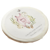 Cute Pink Leafy Foliage Girl Clothes Baby Shower Sugar Cookie (Angled)