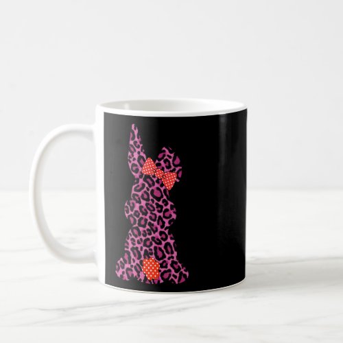 Cute Pink Leopard Cheetah Skin Bunny Rabbit Happy  Coffee Mug