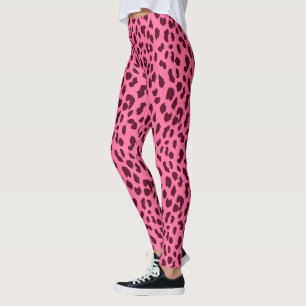 Cute Pink Leopard Print Leggings