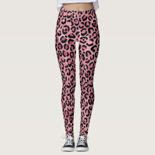 Cute Pink Leopard Print  Leggings