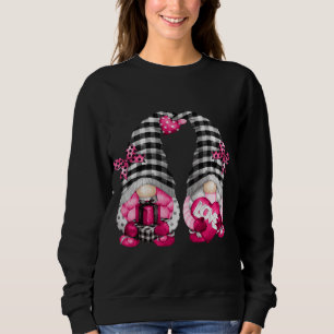 Cute Pink Lesbian Valentines Day Gnomes For Her Fu Sweatshirt