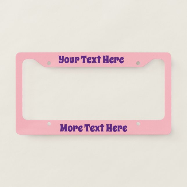 Cute Pink License Plate Frame (Front)