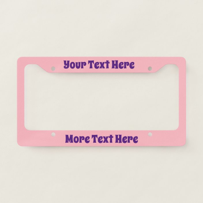 Cute Pink License Plate Frame Zazzle