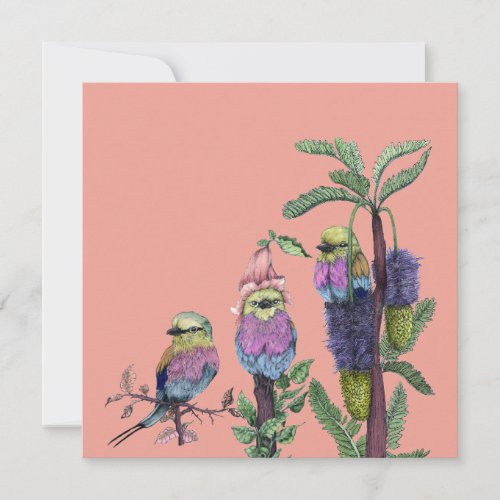 Cute Pink Lilac Breasted Roller African Bird Card